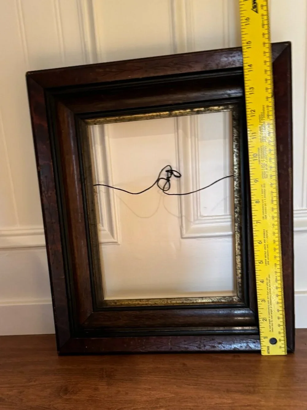 Antique Victorian Wood Picture Frame Gilt Liner Fits 8x10 Walnut Deep Profile